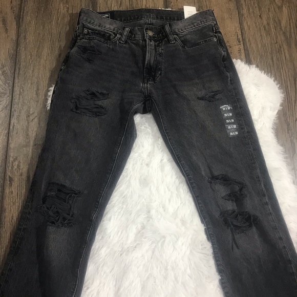 Abercrombie & Fitch Langdon Slim Distressed Black - Picture 3 of 7